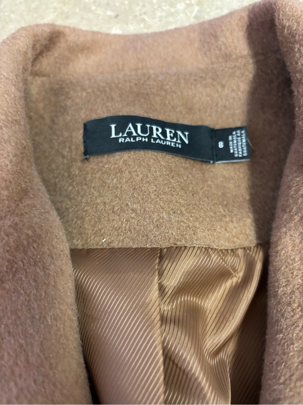 Women’s Ralph Lauren Camel Wool-Blend Single-Breasted Coat - Picture 2 of 4